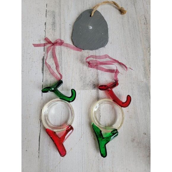 Joy to the World Angel cherub set xmas ornament snow mistletoe - Picture 6 of 8